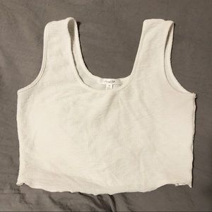 Off white ribbed crop top